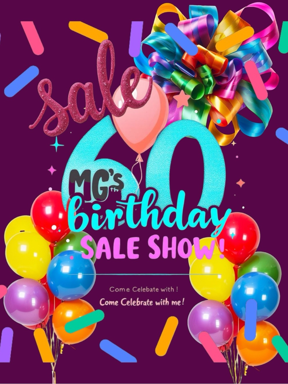 SHARE- Join me for my Huge 60th Birthday 🎂 SALE. Great Savings ❣️🎊